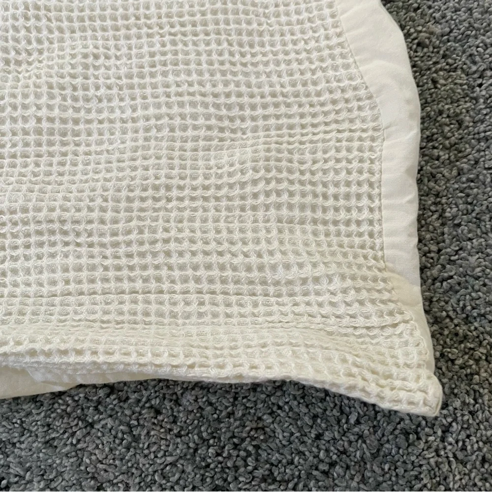 Parachute white waffle knit extra long sham pillow covers set of two